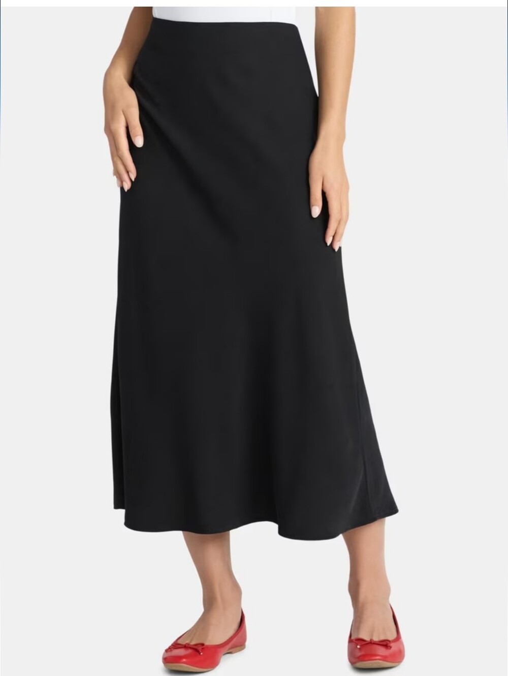Time and Tru NWT Black Pull On Midi Slip Skirt Size 3X